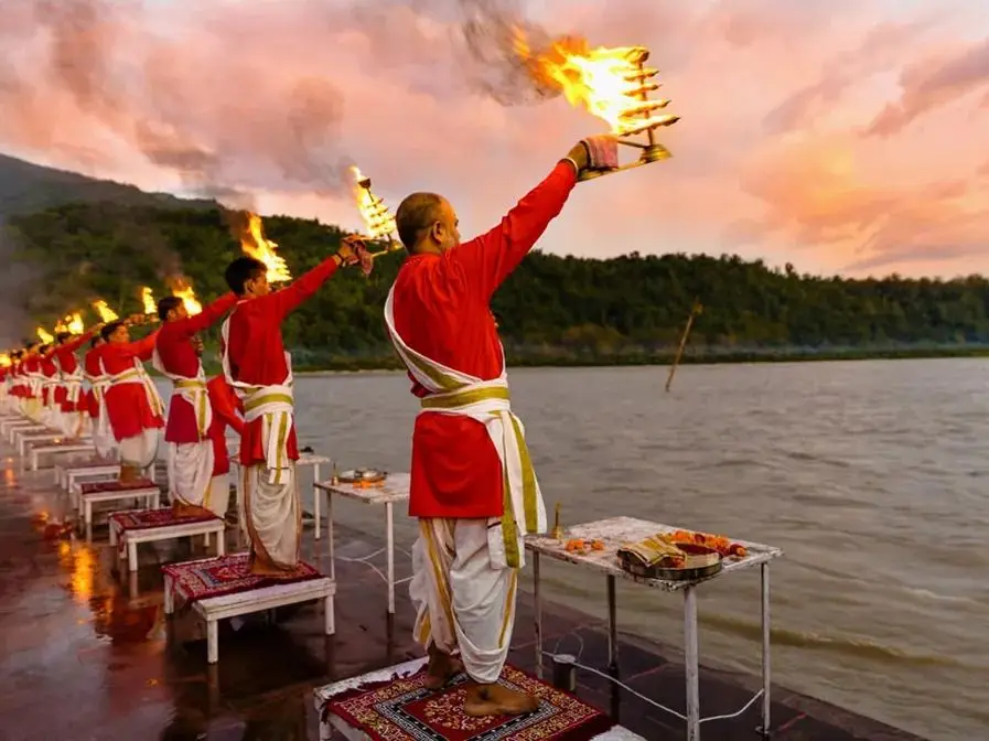 Priests at a temple ceremony