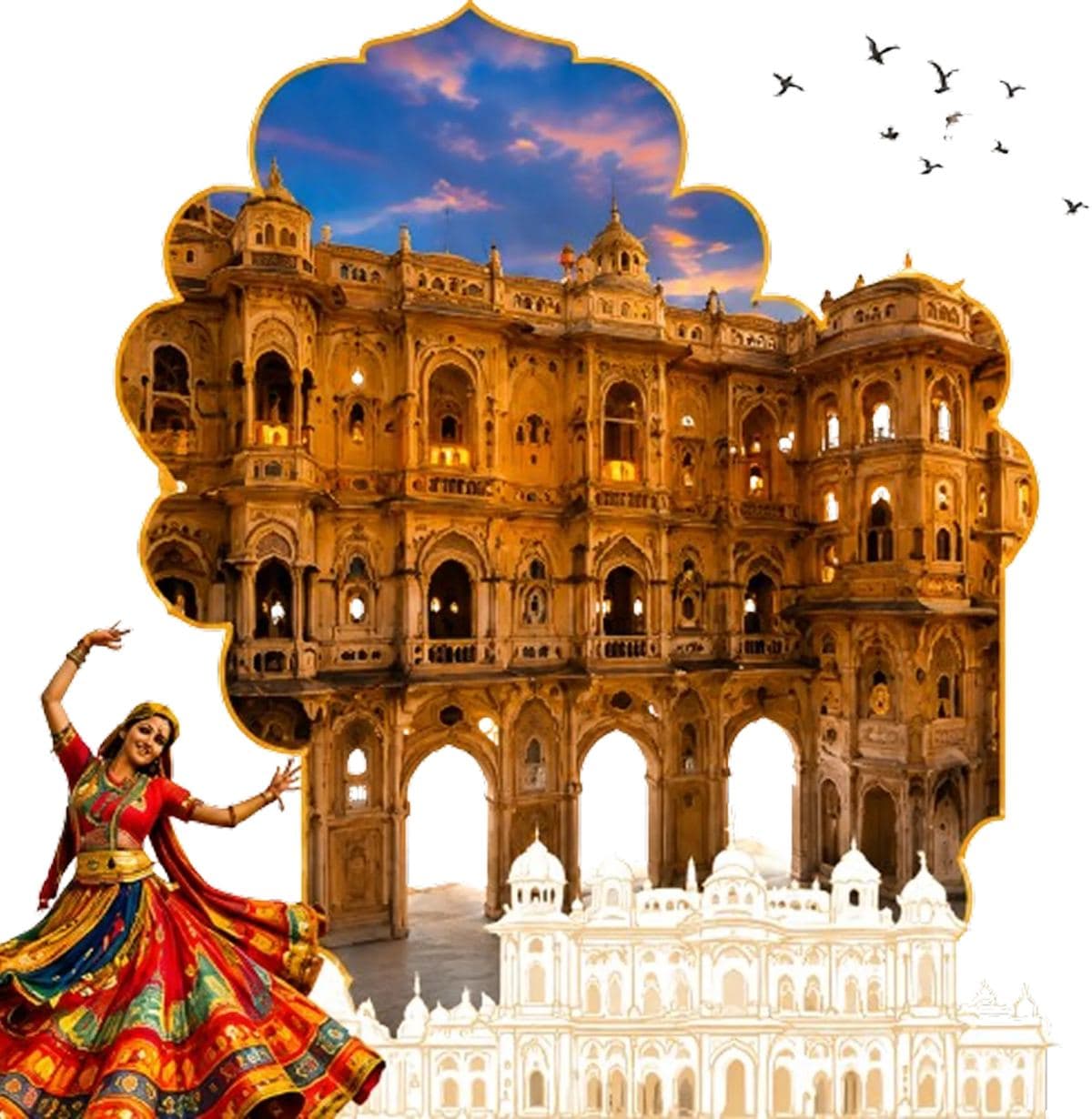 Heritage haveli courtyard in Rajasthan