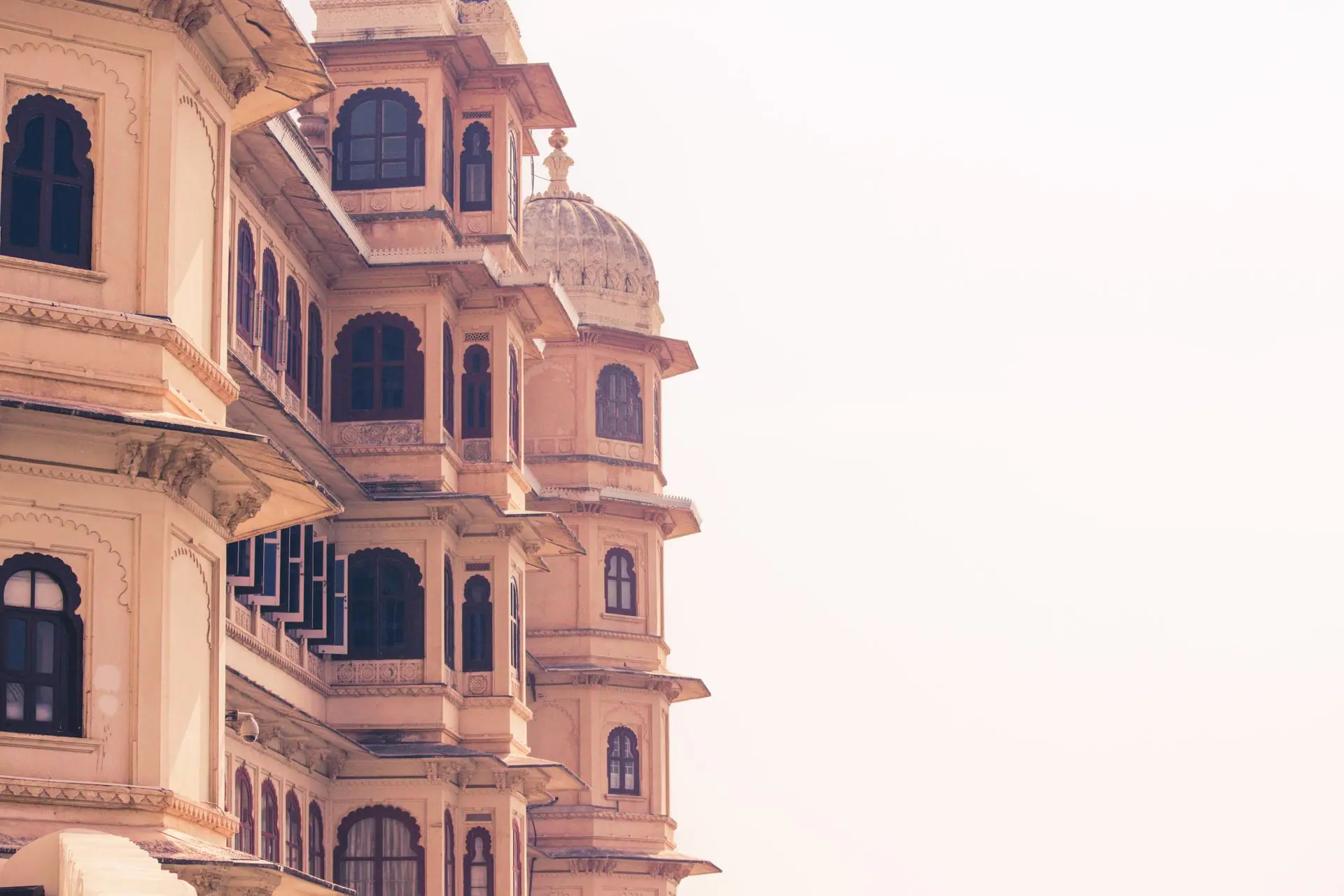 Stunning view of Udaipur City Palace's architectural facade in Rajasthan