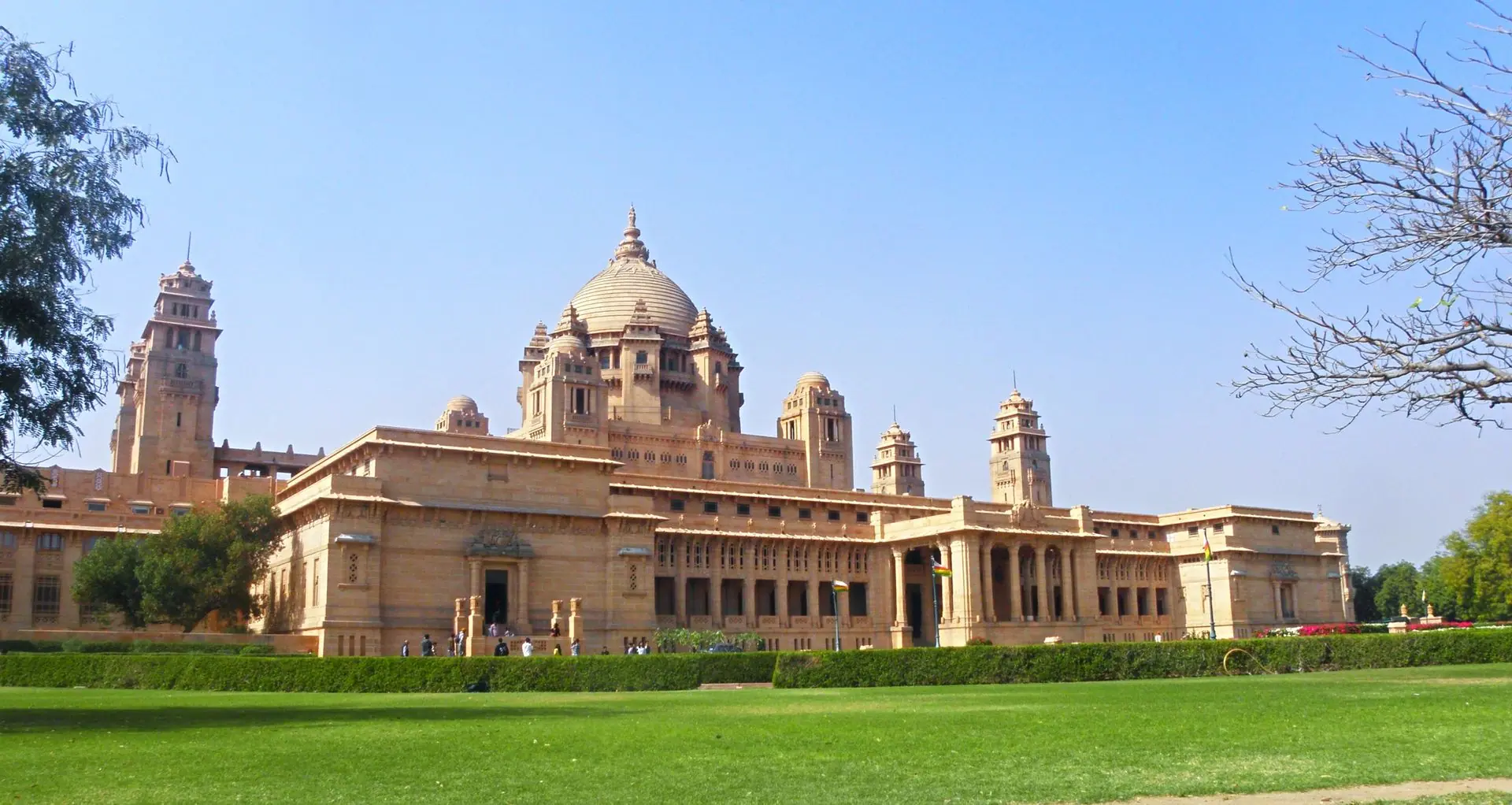 Stunning view of the majestic Umaid Bhawan Palace in Jodhpur, Rajasthan, India
