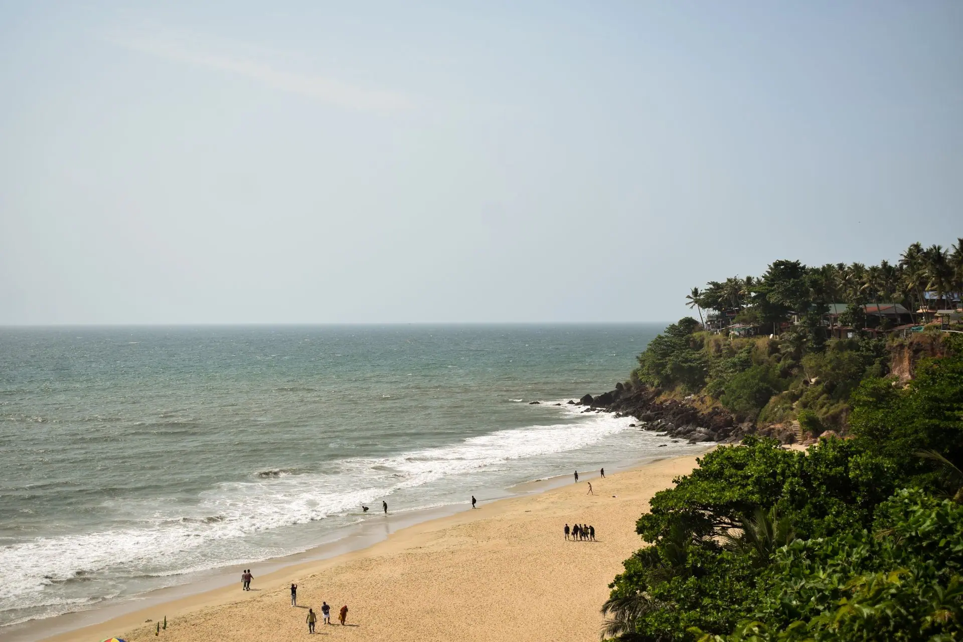 Varkala cliff beach day