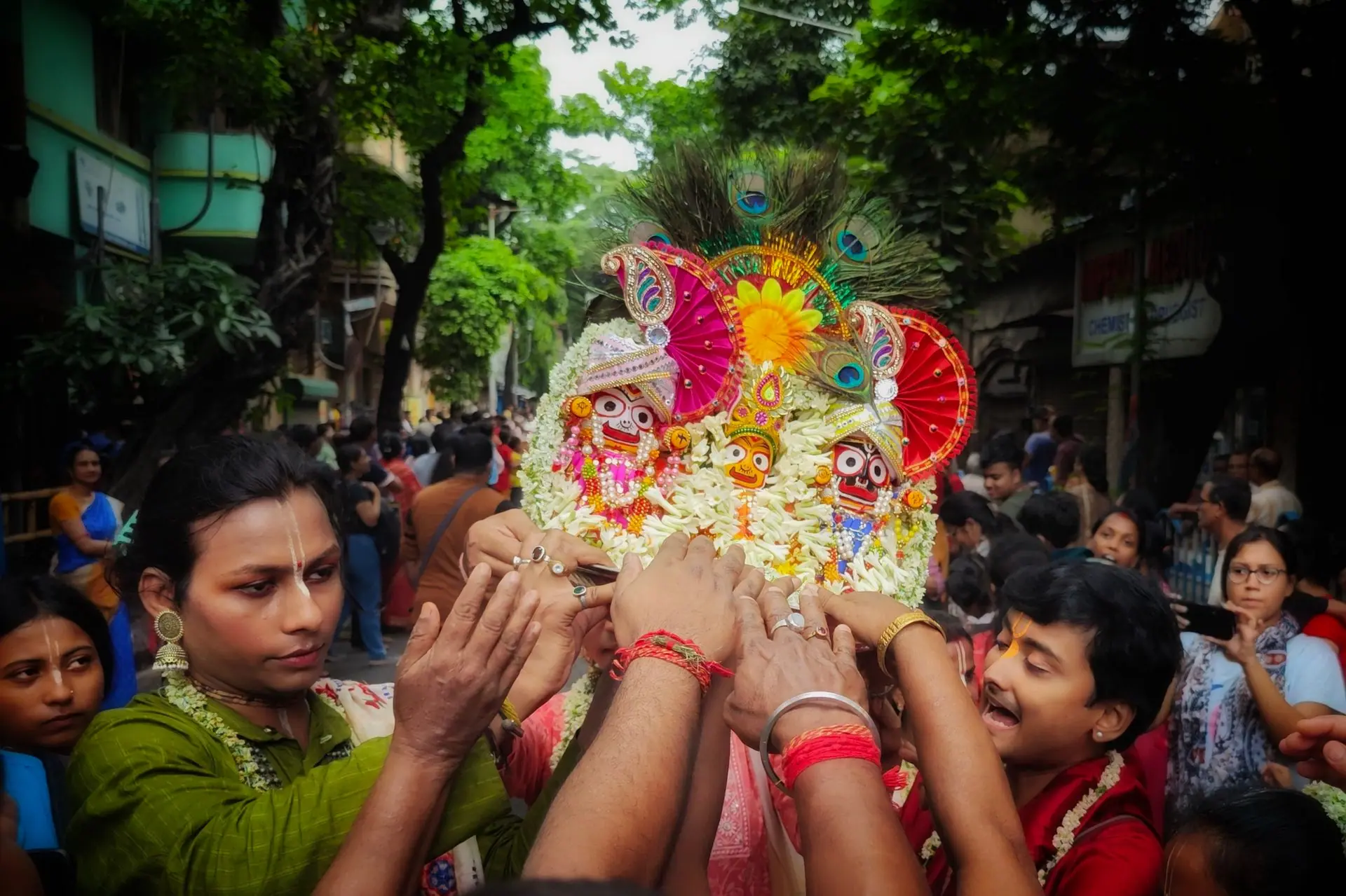 Colorful Rath Yatra celebration in Kolkata showcasing cultural traditions and joyful procession