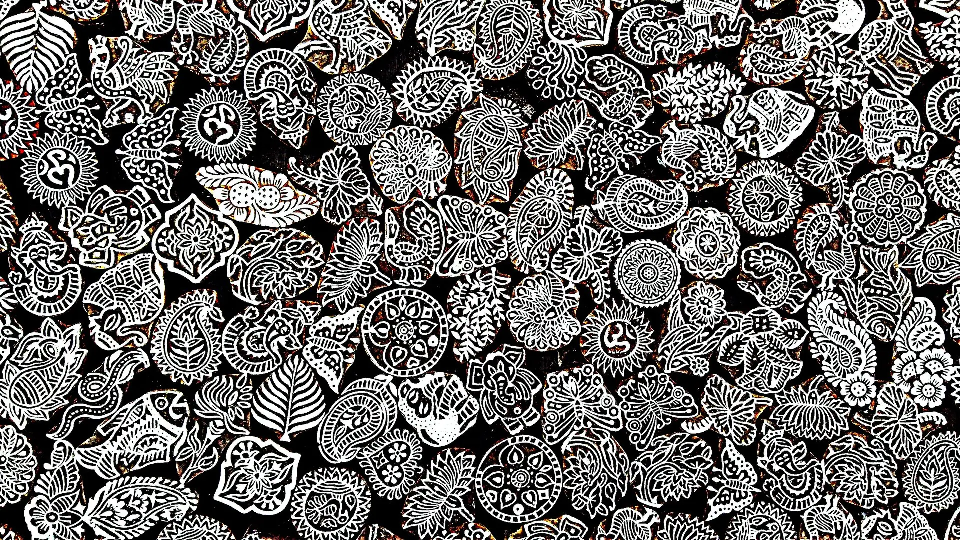 Detailed collection of traditional Indian block print patterns, highlighting cultural artistry