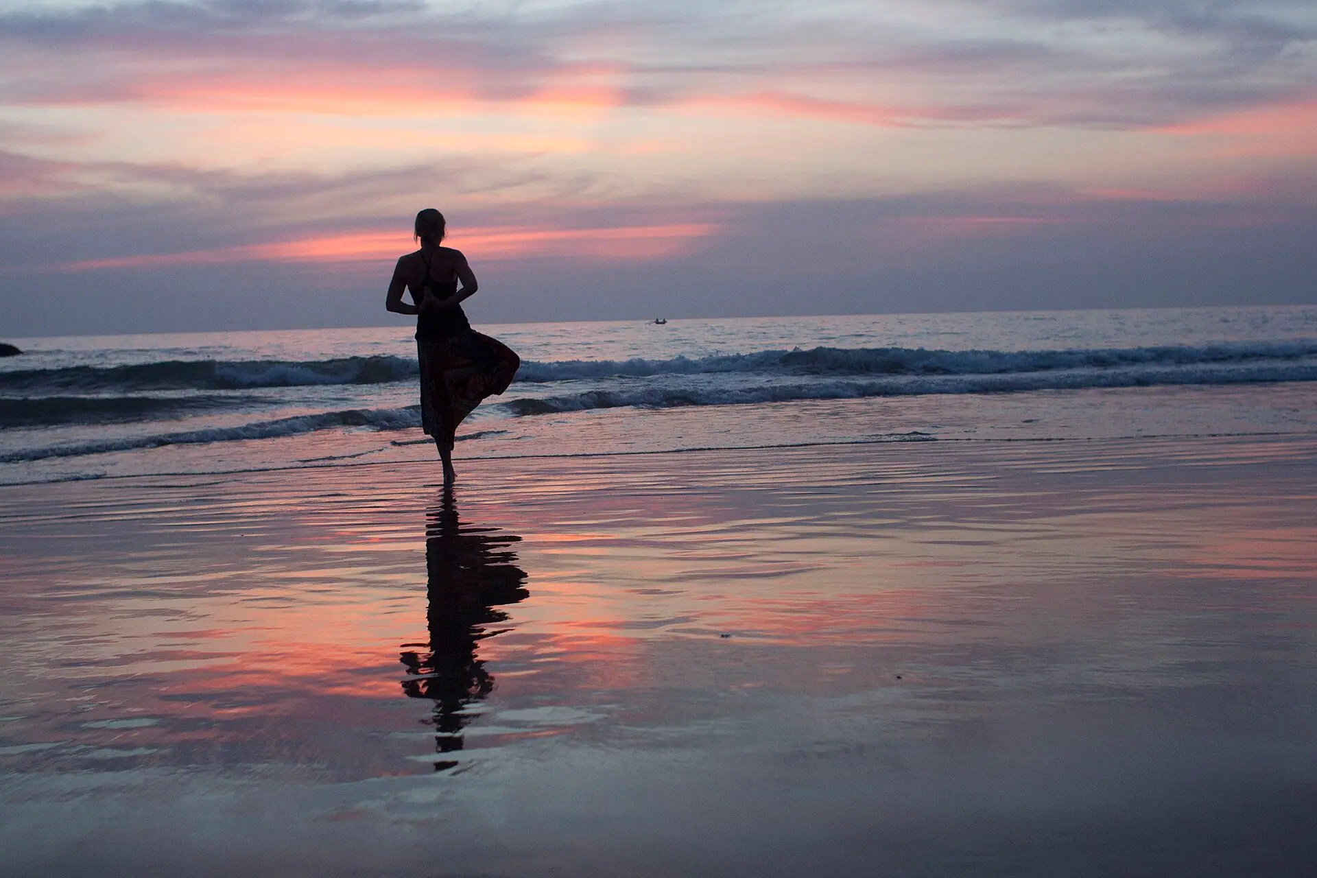 Yoga in the evening, Hindu culture religion rites rituals sights